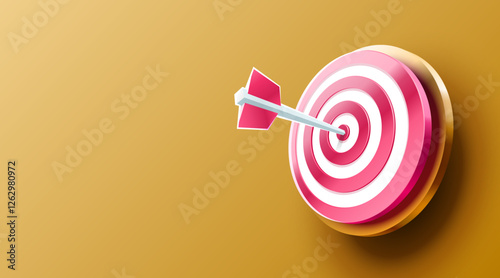 Target landing page, banner business 3d icon. Vector