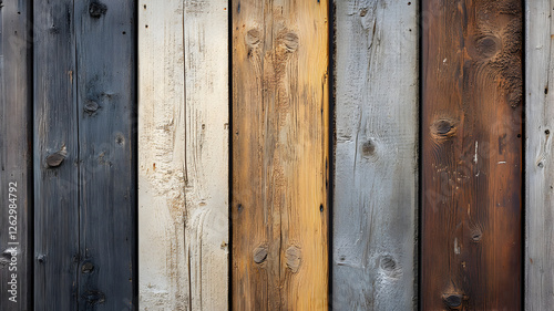 tablones de madera de colores con efecto rugoso y aspero madera de colores muro o pared con textura decorativa panel con diseño creativo con espacio de copia photo