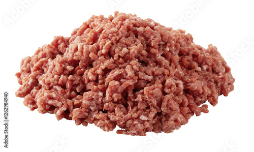 Tableau sur toile Pile of ground pork cut out isolated transparent background