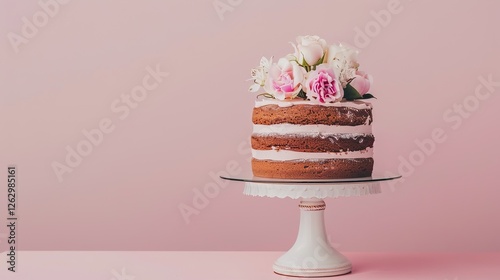 Women's Day: Immersed in the Sweet World of the Chocolate Cake Background, Paying Tribute to Women's Extraordinary Charms photo