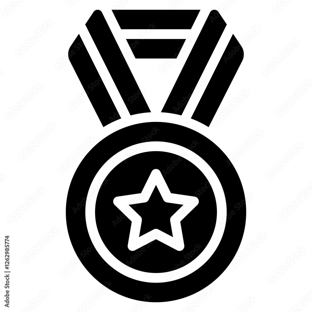 Guaranteed or certified medal badge glyph icon. Warranty badge. Secure approval check symbol collection - stock vector Guaranteed or certified medal badge glyph icon. Warranty badge. Secure approval check symbol collection - stock vector