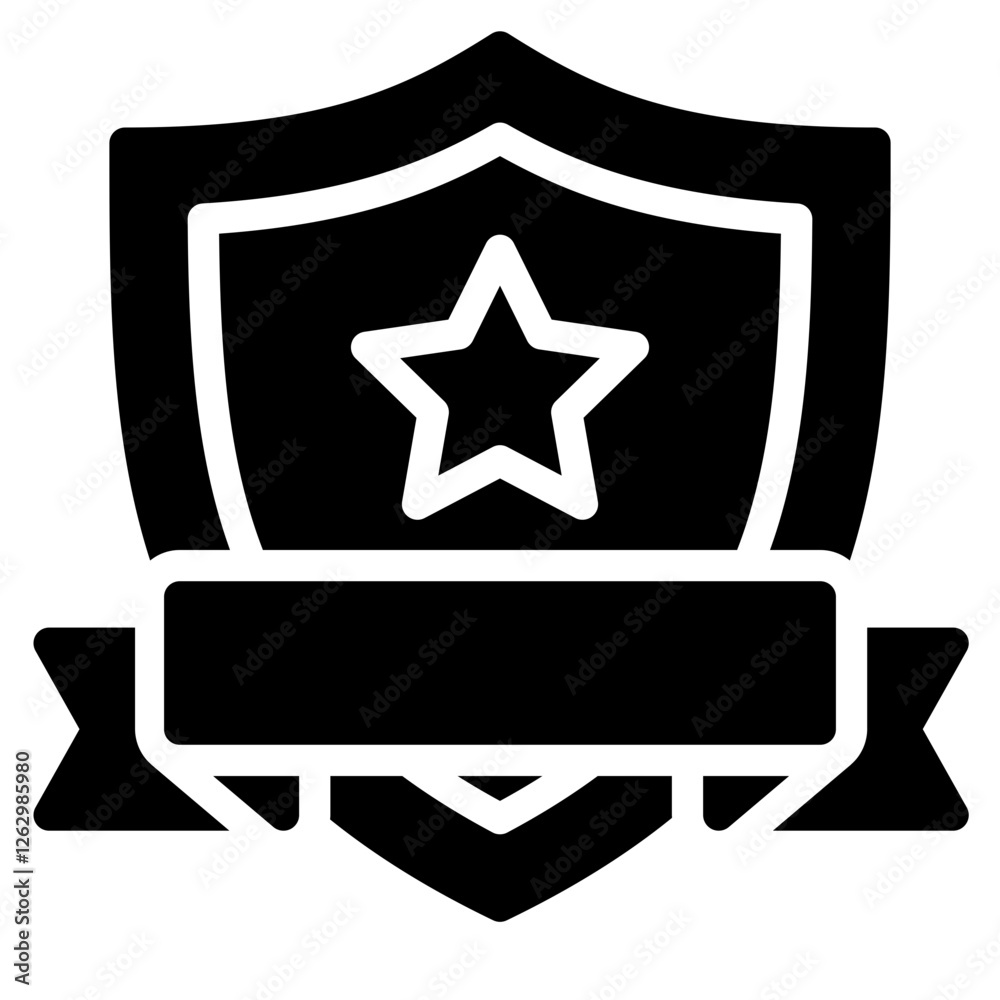 Guaranteed or certified medal badge glyph icon. Warranty badge. Secure approval check symbol collection - stock vector Guaranteed or certified medal badge glyph icon. Warranty badge. Secure approval check symbol collection - stock vector