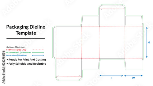 Box dieline ,die-line design,die-line template,packaging dieline