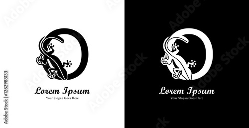 Gecko logo design combined with the letter O