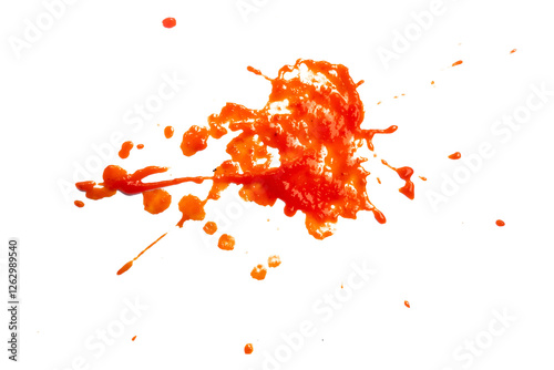red pepper splashes isolated