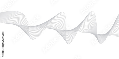 abstract Grey wave line background on white background.	