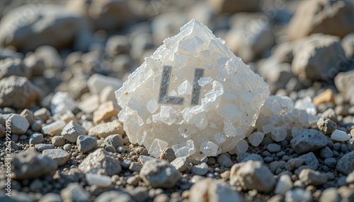  Le minerai de lithium symbolise la matière première dans l'extraction du lithium.