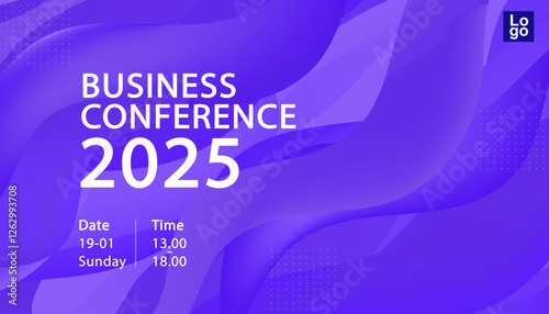 Banner to the online conference background. Web media event. Dynamic Background. Futuristic Poster for Corporate Meeting, Online Courses, Webinar, Seminar. Conference, Business Event Announcement.