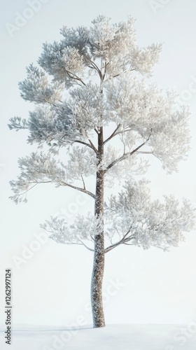 Wallpaper Mural Solitary snow covered pine tree in winter landscape Torontodigital.ca