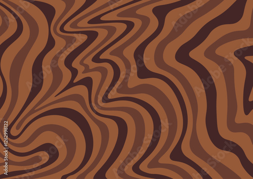 Arrière-plan effet vague liquide marron cool et groowy. Papier-peint rétro et tendanc