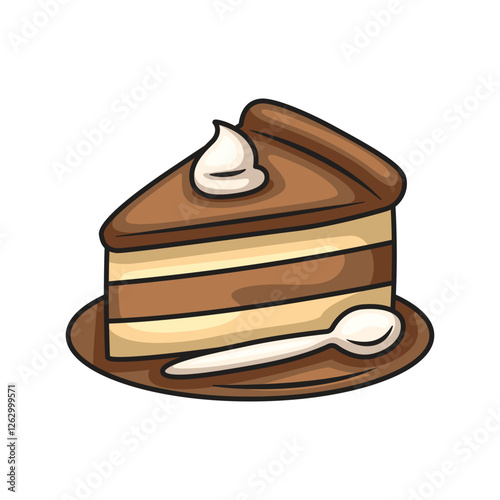 Icon design slice of chocolate cake. Vector design