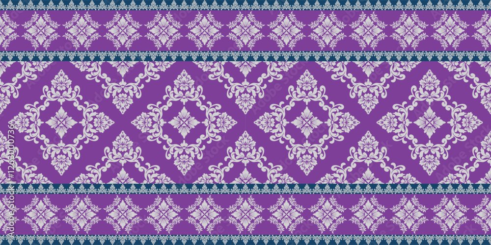 loral damask pattern on purple background, embroidery design for texture, fabric clothing, wrapping, wallpaper and decoration
loral damask pattern on purple background, embroidery design for texture, fabric clothing, wrapping, wallpaper and decoration