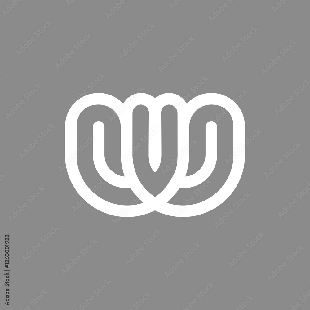 the logo monogram of the letters V and W. Outline, unique and elegant. the logo monogram of the letters V and W. Outline, unique and elegant.