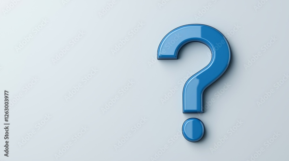 A 3D blue question mark on a light background, symbolizing inquiry, curiosity, or uncertainty. A 3D blue question mark on a light background, symbolizing inquiry, curiosity, or uncertainty.