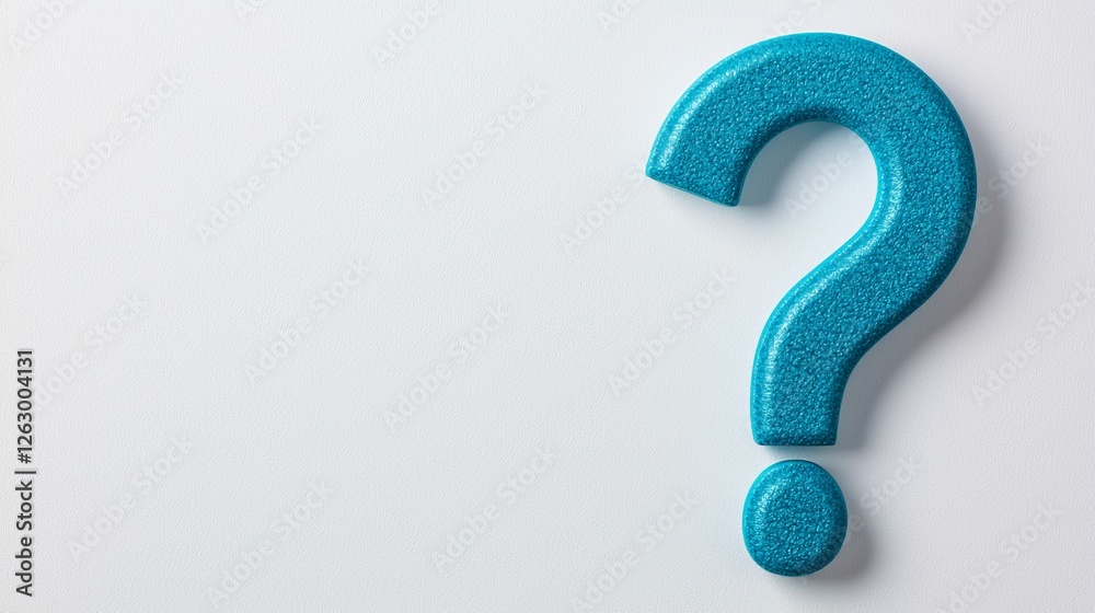 Naklejka premium A vibrant blue question mark symbol on a light background, representing curiosity, inquiry, and the search for answers.