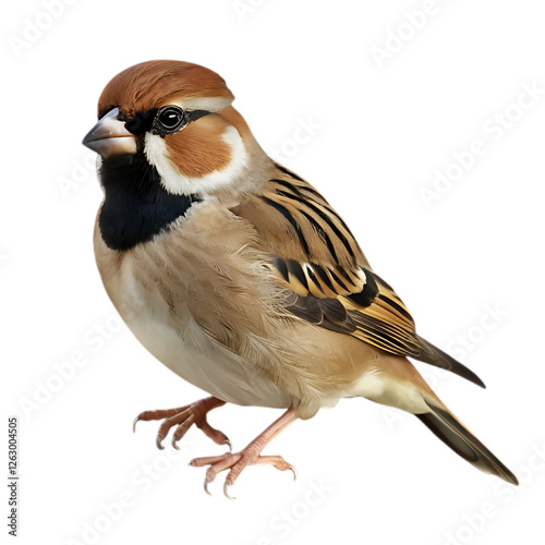 House sparrow birds in various poses including flying and perching natural wildlife transparent background