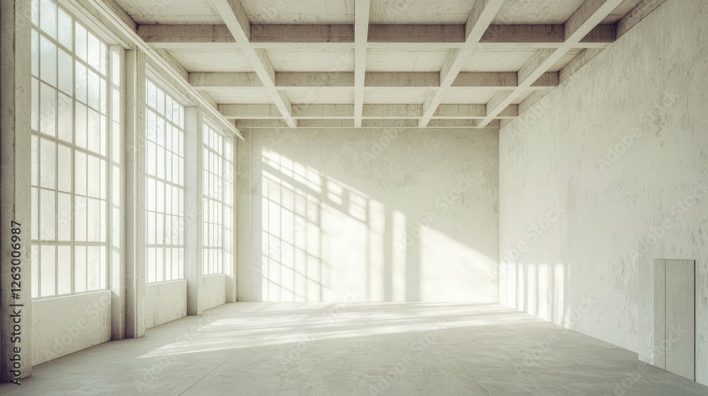 Bright and Minimalist Empty Interior Space with Large Windows Bright and Minimalist Empty Interior Space with Large Windows