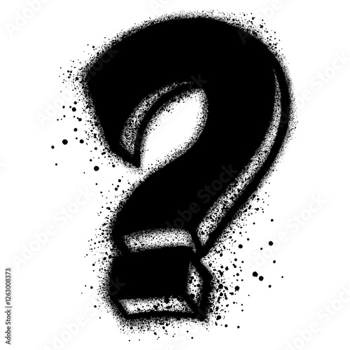 Spray Painted Graffiti question mark Sprayed isolated with a white background.Vector illustration.