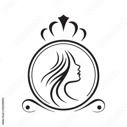 Beauty salon logo vector design illustration, brand identity emblem