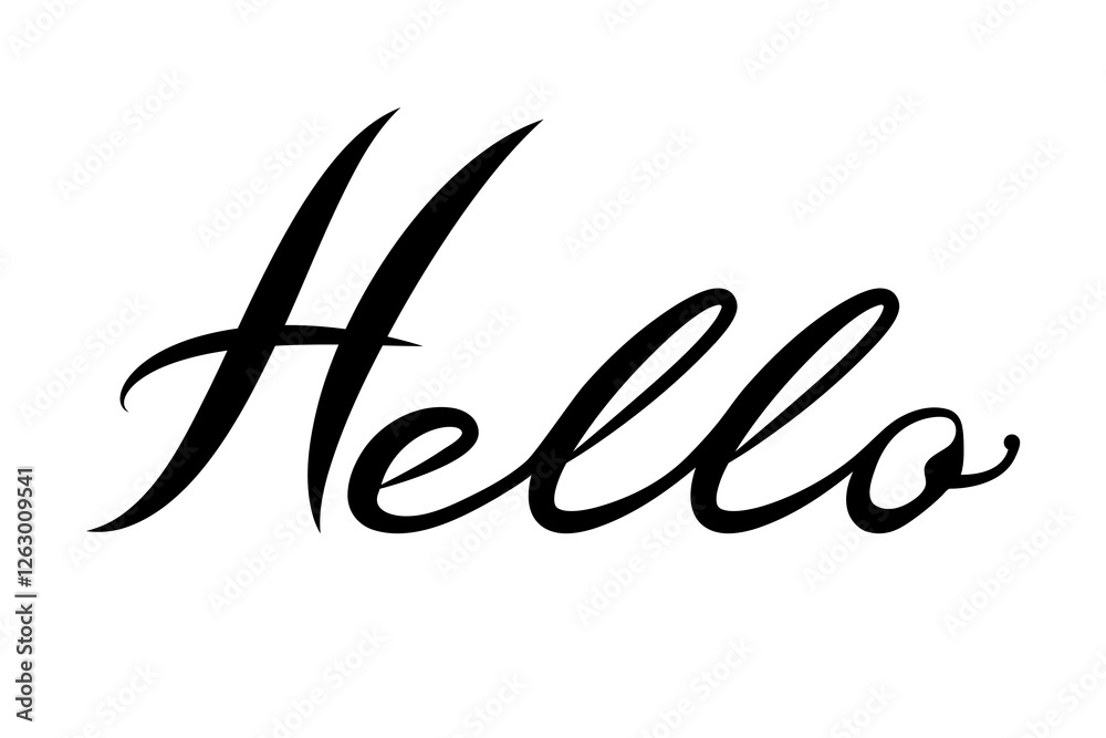 Obraz premium Hand Drawn word or description, hello, vector icon.