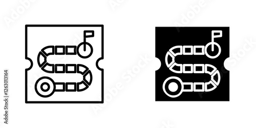 Game board vectors icons set in filled and strokes on white background