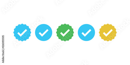 Blue Tick Icons Set  Verified Badge PNG & Vector for Social Media, UI & Websites  Blue Checkmark