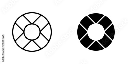 Life buoy vectors icons set in filled and strokes on white background
