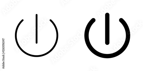 Power vectors icons set in filled and strokes on white background