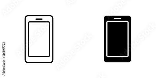 Smartphone vectors icons set in filled and strokes on white background