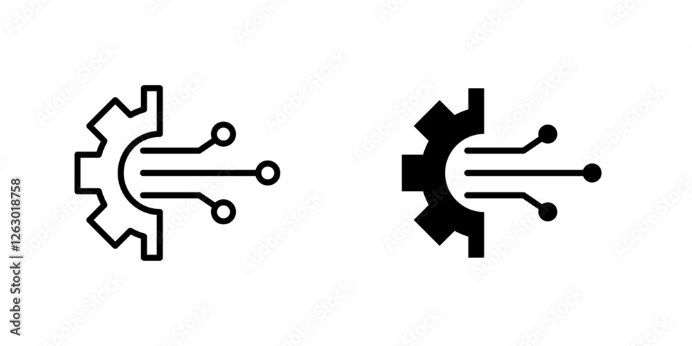 Transform vectors icons set in filled and strokes on white background