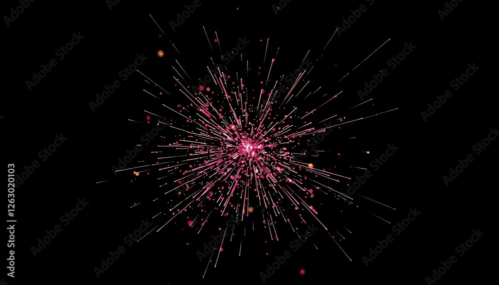 Paillettes roses sur un fond noir. Une explosion de poussière scintillante Paillettes roses sur un fond noir. Une explosion de poussière scintillante