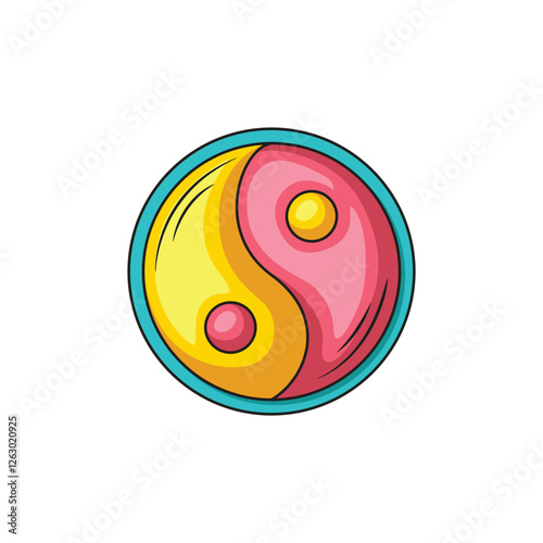 Icon illustration yin yang symbol. Vector design