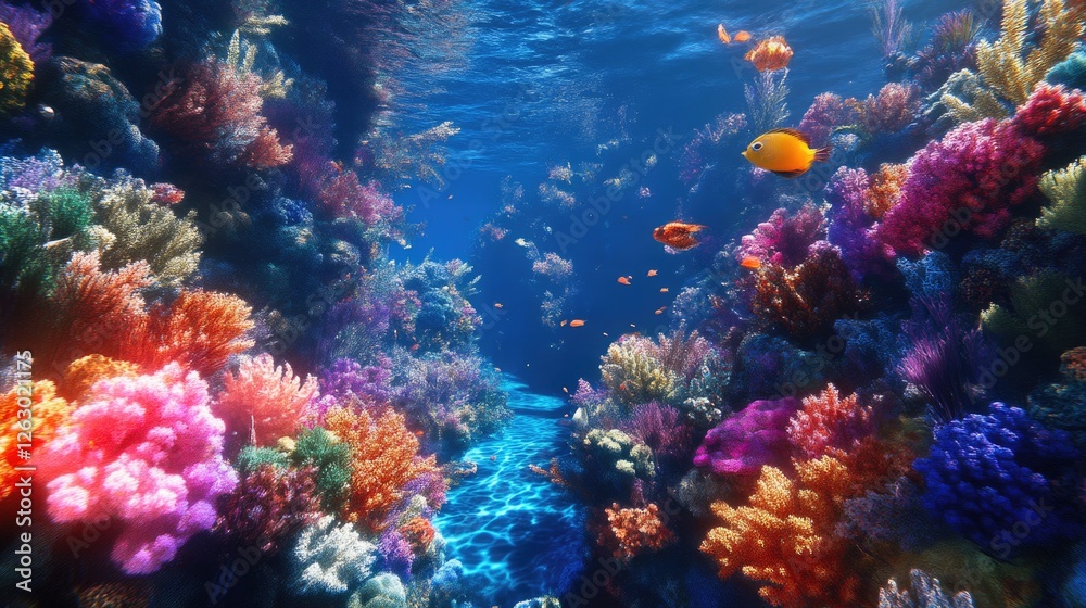 Healthy coral reef with tropical fish Healthy coral reef with tropical fish
