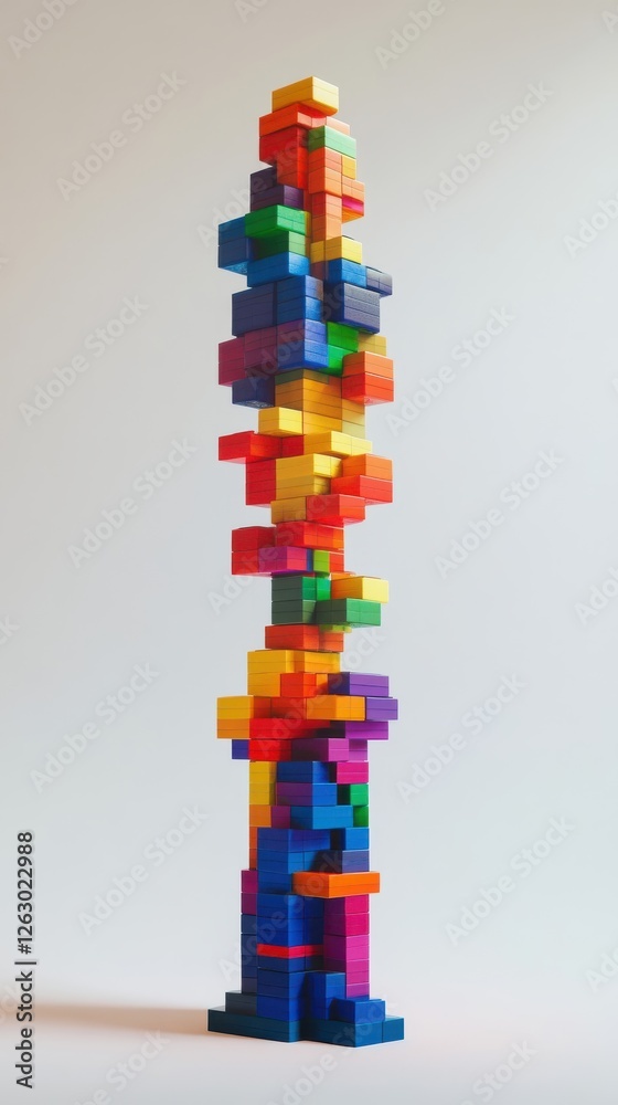 custom made wallpaper toronto digitalColorful blocks form a tall intricate structure