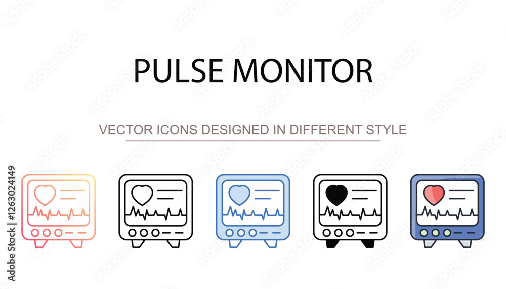Obraz premium Pulse Monitor icon design with white background stock illustration