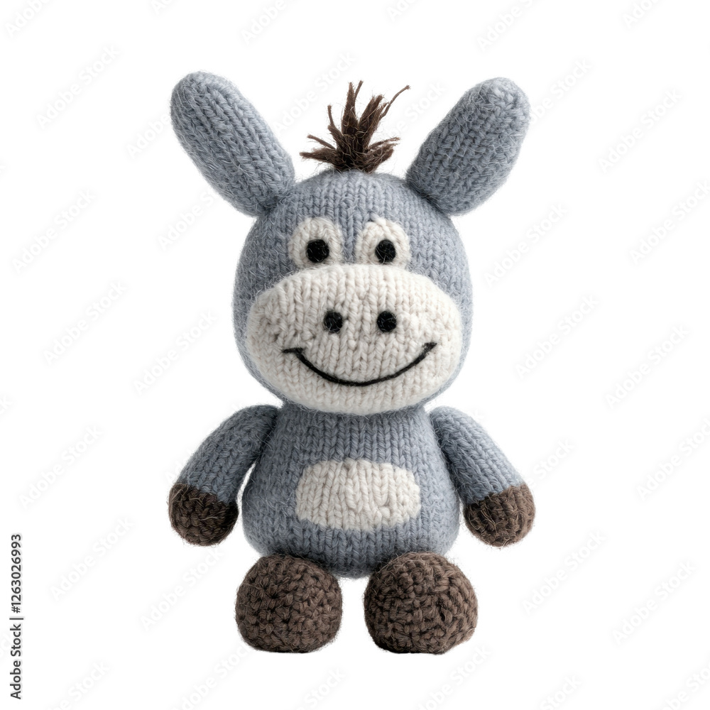 Adorable Handcrafted Knitted Plush Donkey Toy for Children, Perfect for Nursery Decor or Gift Idea Adorable Handcrafted Knitted Plush Donkey Toy for Children, Perfect for Nursery Decor or Gift Idea