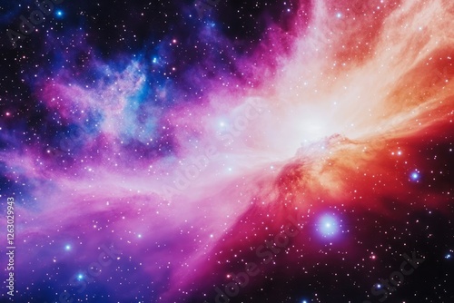 Colorful cosmic nebula in deep space, astronomy exploration, science fiction universe background, galactic wonder