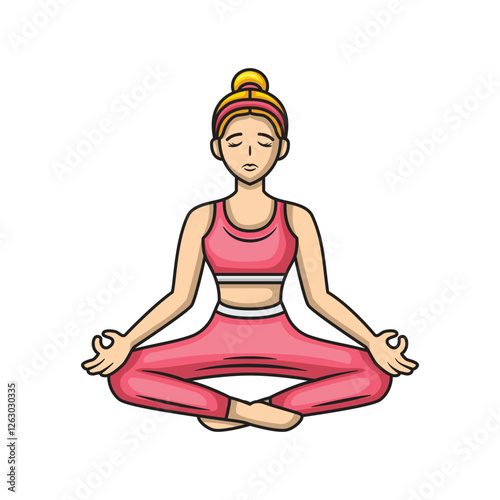 Yoga pose sukhasana icon design. Vector design