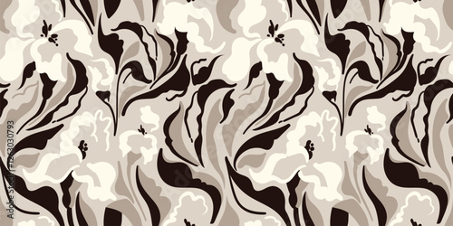 Seamless abstract pattern. Flowers pattern design.