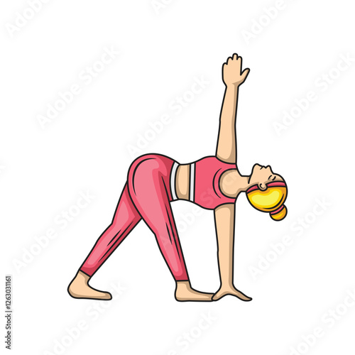 Yoga pose trikonasana icon design. Vector design