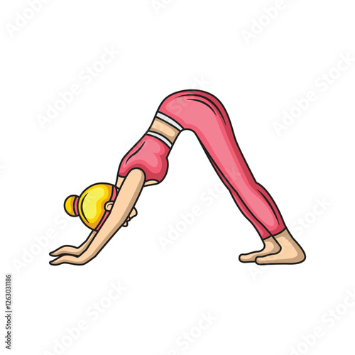 Yoga pose downward dog icon design. Vector design