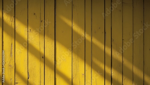 Bright yellow wooden planks with a shadow create a warm and inviting feel