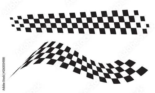 Racing flag vector icon on white background. Checkered flag. start and finish crossed flag. Racing flag.	