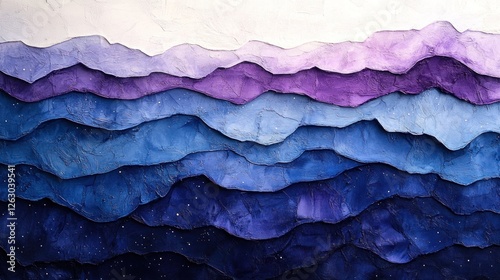 Wallpaper Mural Abstract Textured Landscape Painting In Blues And Purples Torontodigital.ca
