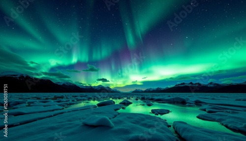 Fantasy sunrise over the ocean with moon and stars