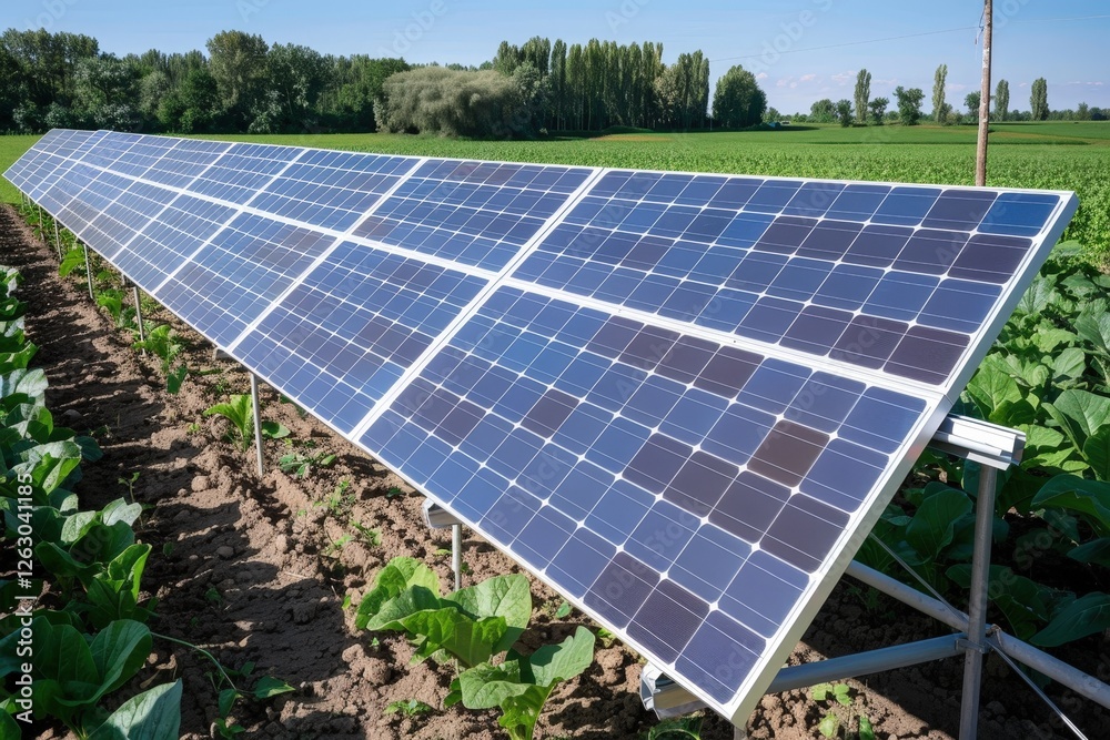 Solar Panels Installed on Agricultural Land for Sustainable Energy Production and Modern Farming Practices Solar Panels Installed on Agricultural Land for Sustainable Energy Production and Modern Farming Practices