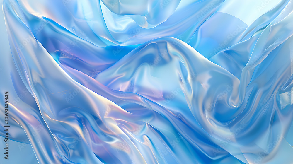 Obraz premium Soft flowing fabric in shades of blue, creating a serene and dreamy atmosphere