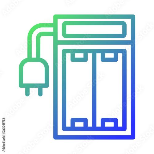 Battery Charger with Plug, Simple Gradient Icon