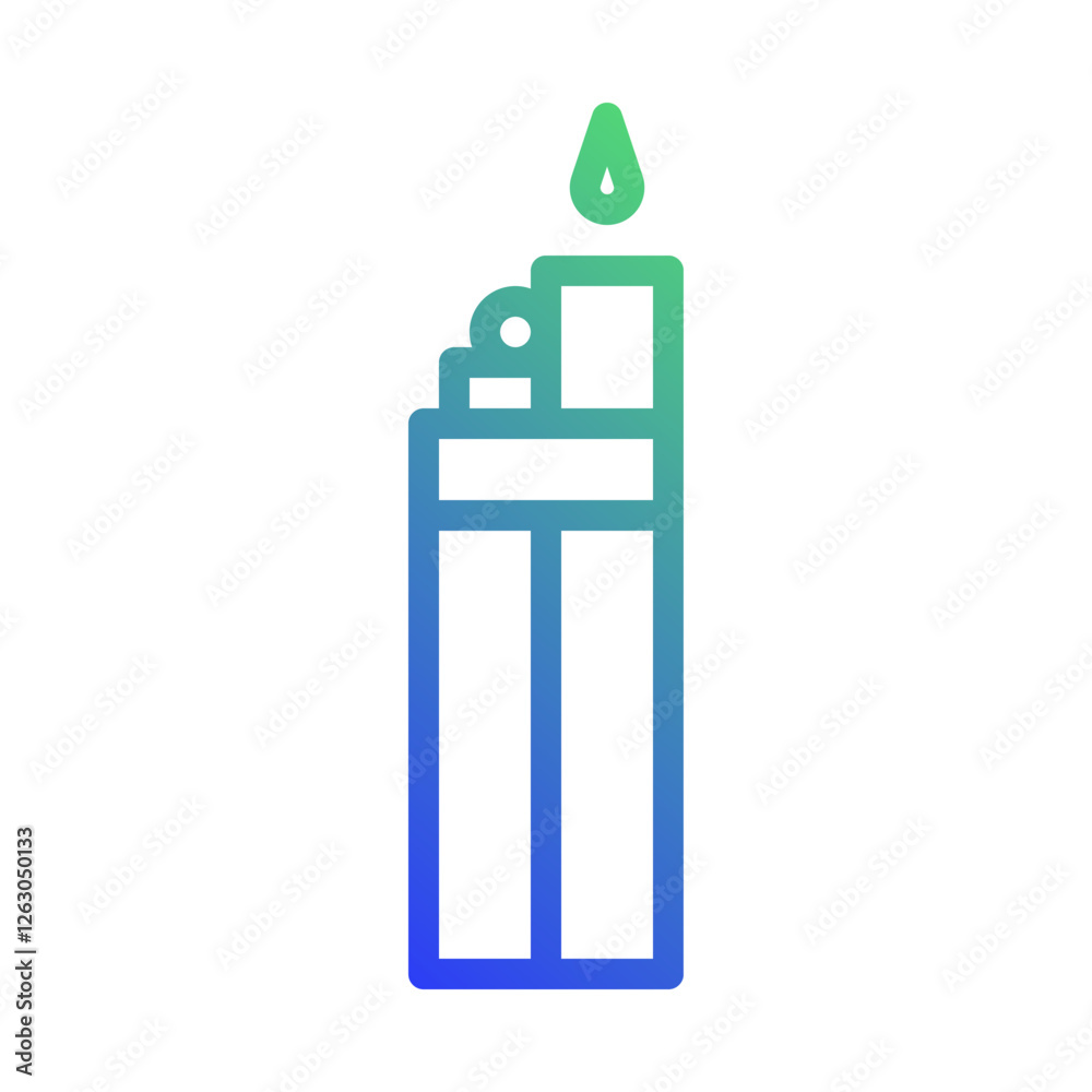 Gradient Lighter Icon with Glowing Flame Spark Gradient Lighter Icon with Glowing Flame Spark