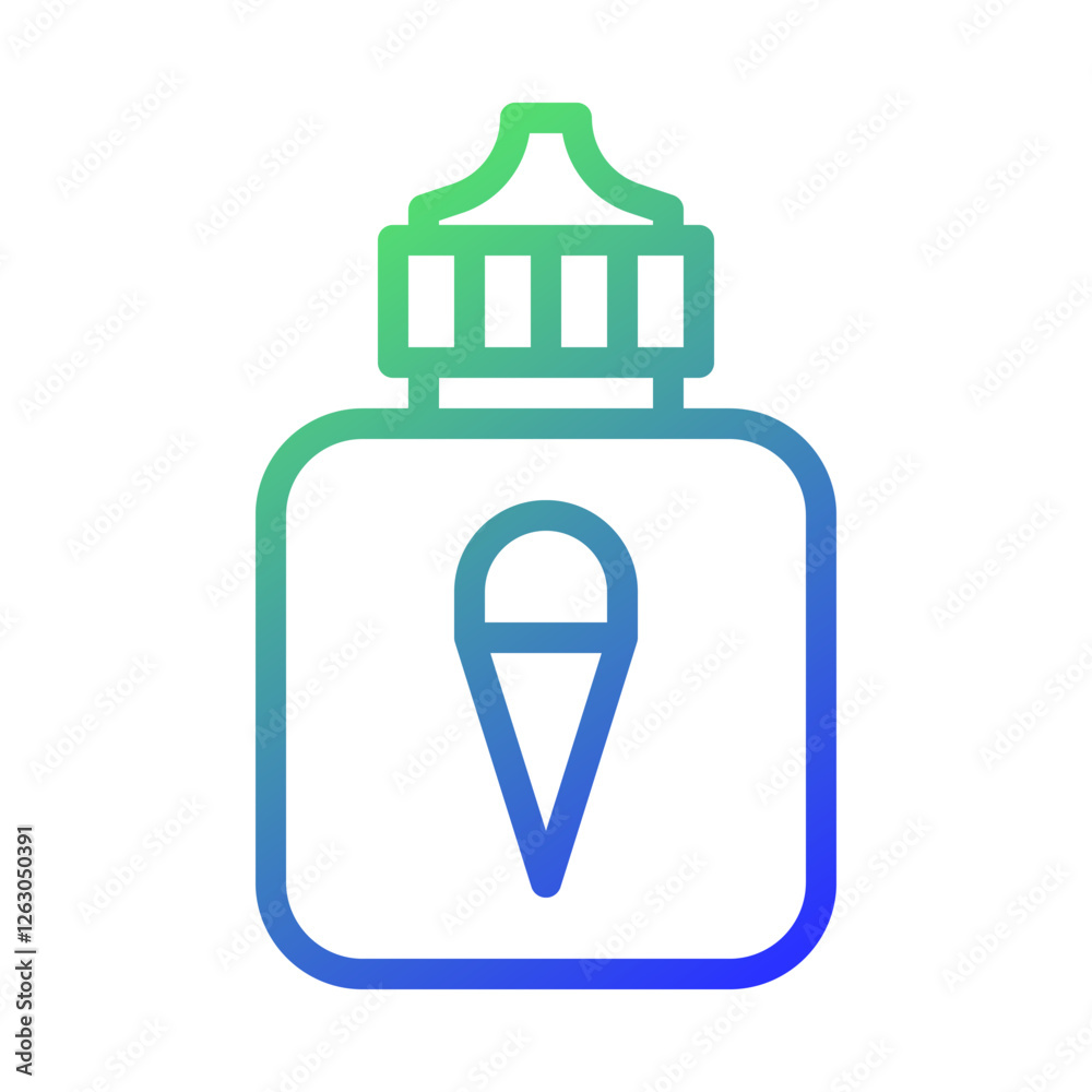 Gradient Bottle Icon with Dropper Symbol Inside Gradient Bottle Icon with Dropper Symbol Inside
